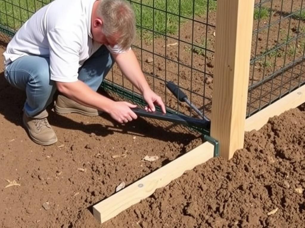L'installation d'un grillage rigide Panneau Rabattu.. Preparación del terreno: el paso que determina el éxito